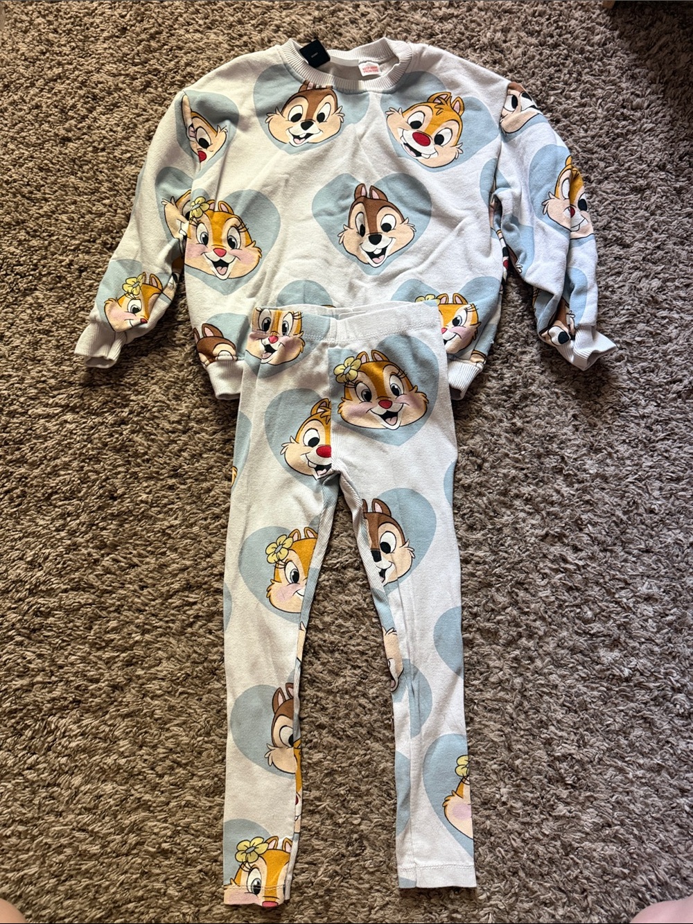 Zara Disney Chipmunk Print Kids Matching Set